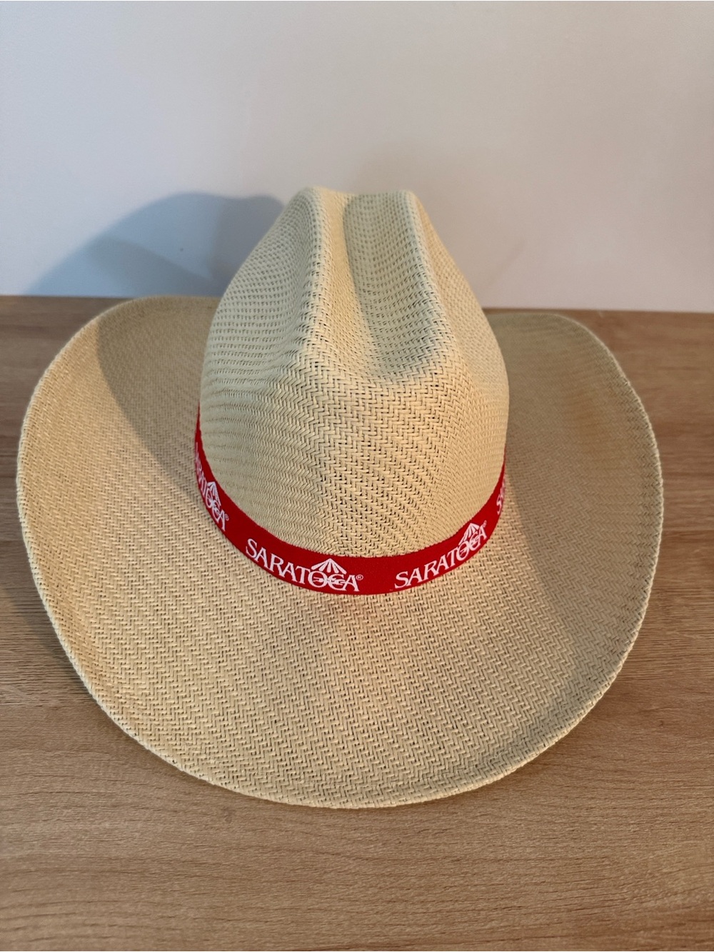 Saratoga Racecourse Straw Cowboy Hat with Red Band - Picture 3 of 8